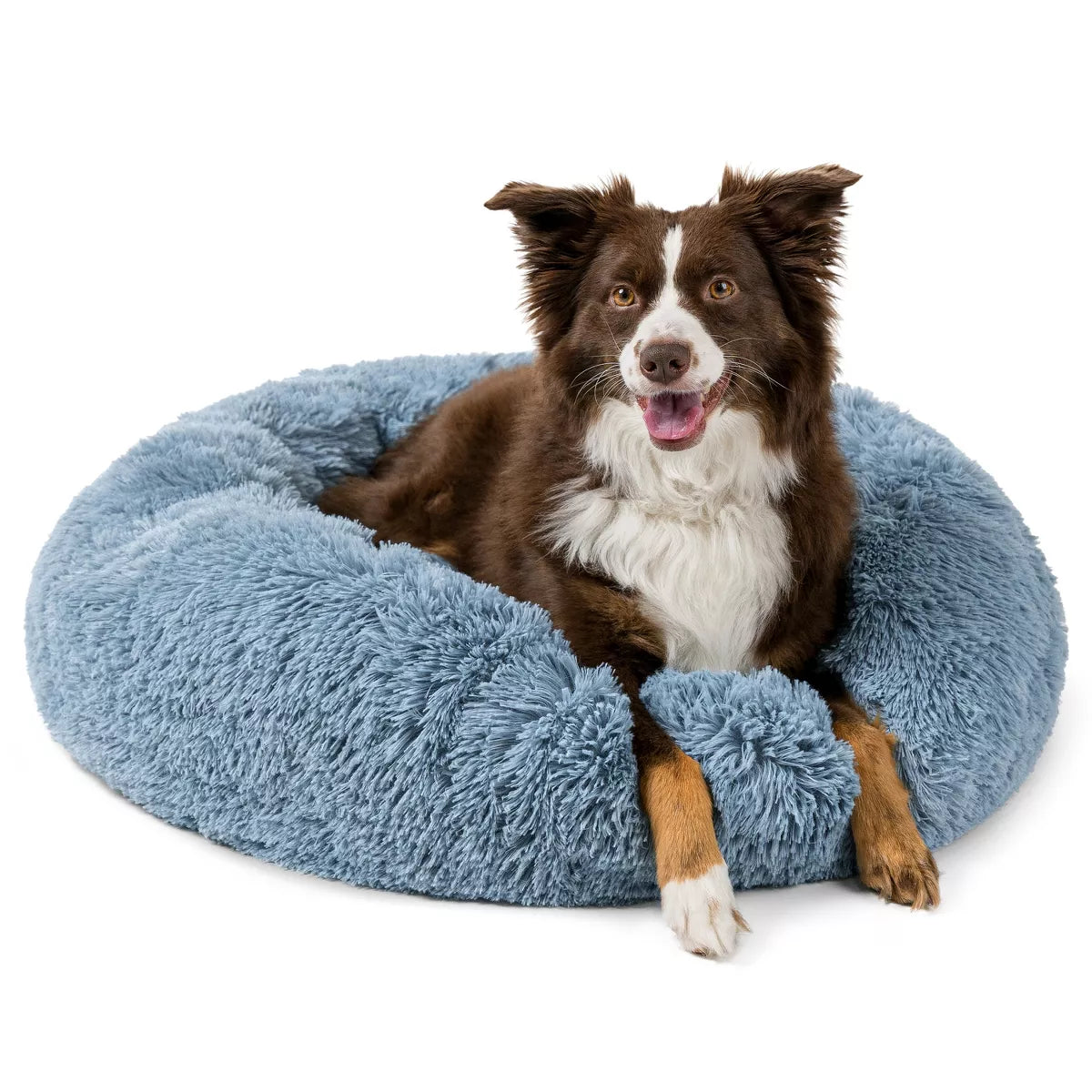 Petami Calming Dog Bed for Puppy Cat Kitten, round Washable Pet Bed, anti Anxiety Cuddler, Fluffy Plush Circular Donut Bed