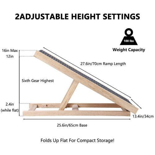 Small Dog Ramp for Couch Bed Car Folding Portable Pet Ramp for Cats Adjustable Height