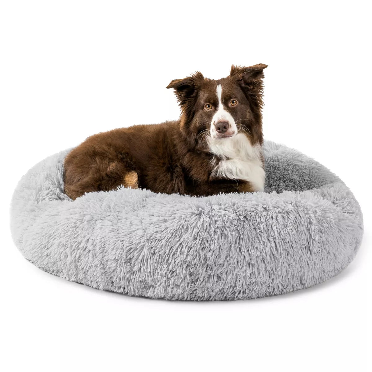 Petami Calming Dog Bed for Puppy Cat Kitten, round Washable Pet Bed, anti Anxiety Cuddler, Fluffy Plush Circular Donut Bed